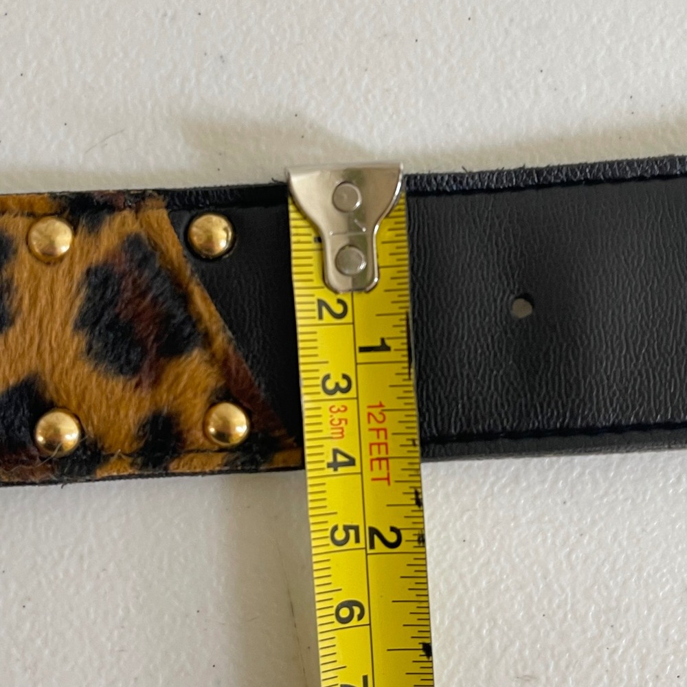 Vintage Animal Print Studded Patchwork Belt Women L Multicolor Leopard Giraffe - Picture 11 of 11